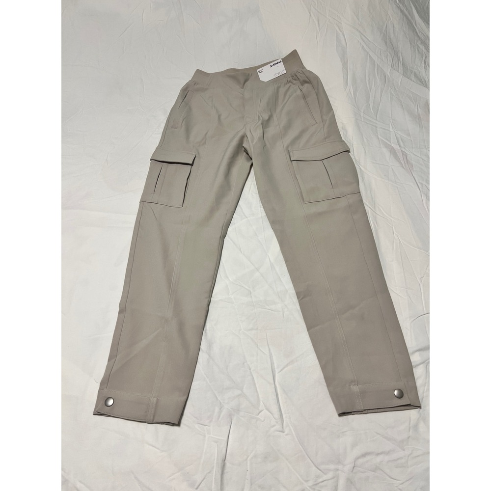 Stylus Women Silver Gray High Rise Cargo Jogger Pants XS NWT 860-1250